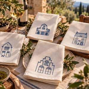 Hand-Painted Houses Serviettes