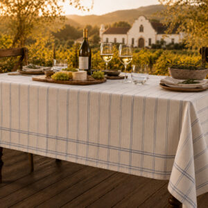 Wedgwood Pinstripe Vintage Tablecloth